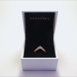 Princess Wishbone Ring Rose Gold